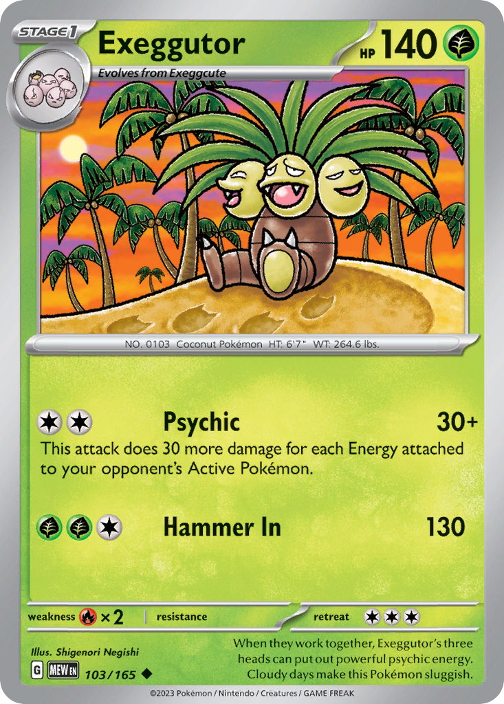 Exeggutor - 103/165 - Scarlet & Violet 151 (undefined) - Reverse Holofoil