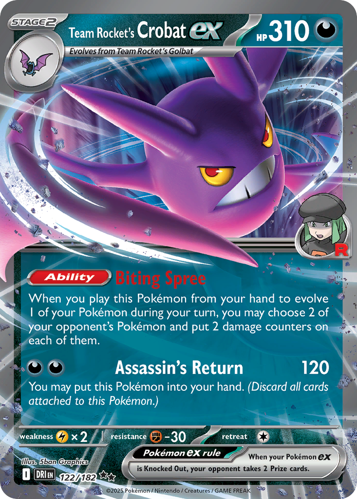 Team Rocket's Crobat ex - 122/182 - Scarlet & Violet Destined Rivals (DRI)
