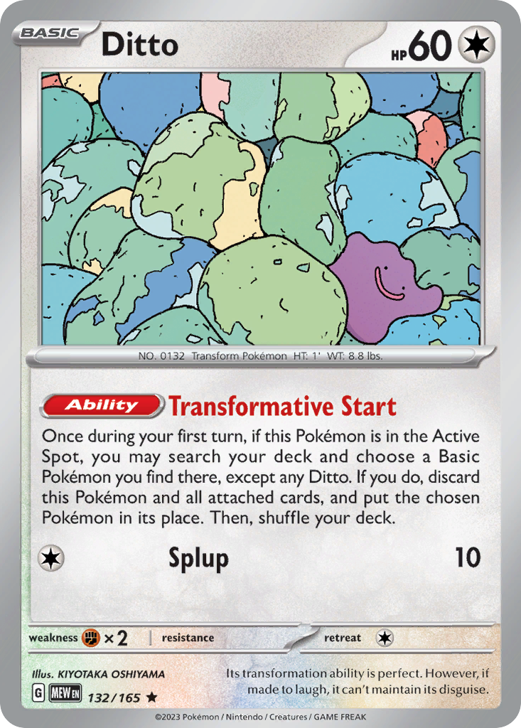 Ditto - 132/165 - Scarlet & Violet 151 (undefined) - Reverse Holofoil
