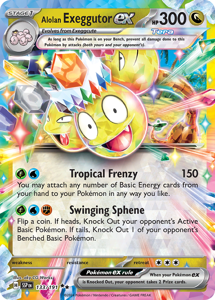 Alolan Exeggutor ex - 133/191 - Scarlet & Violet Surging Sparks (SSP)