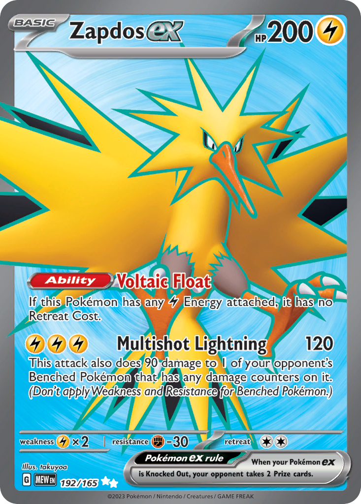 Zapdos ex - 192/165 - Scarlet & Violet 151