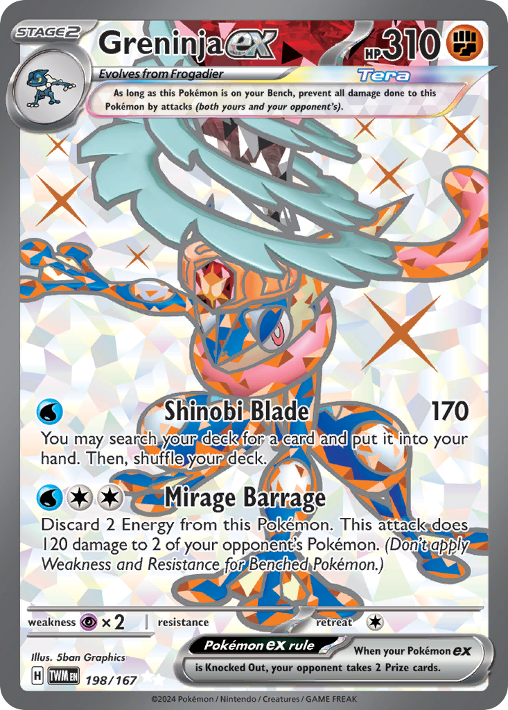 ultra rare legendary pokemon cards Greninja ex - 198/167 - SV06: Twilight Masquerade (TWM)