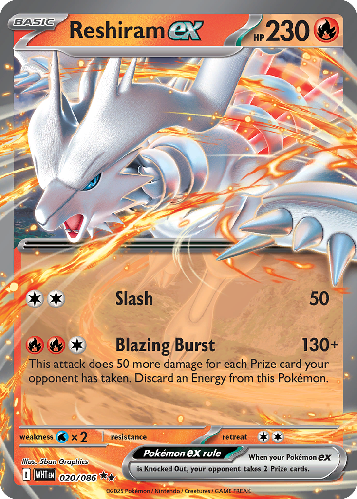 Reshiram ex - 20/86 - Scarlet & Violet White Flare (WHT)