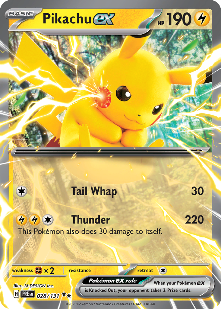 Pikachu ex - 28/131 - Scarlet & Violet Prismatic Evolutions (PRE)