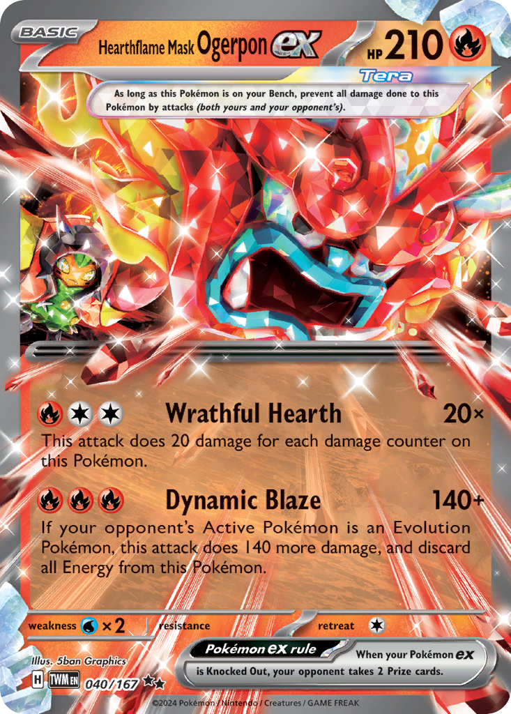 Hearthflame Mask Ogerpon ex - 40/167 - Scarlet & Violet Twilight Masquerade (TWM)