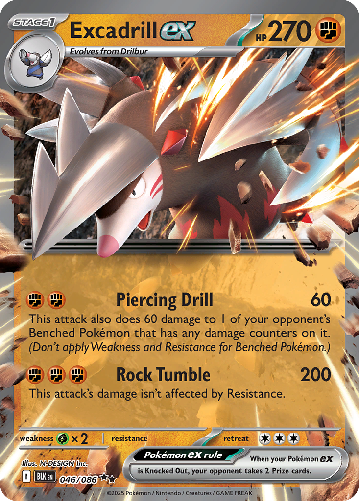 Excadrill ex - 46/86 - Scarlet & Violet Black Bolt (BLK)