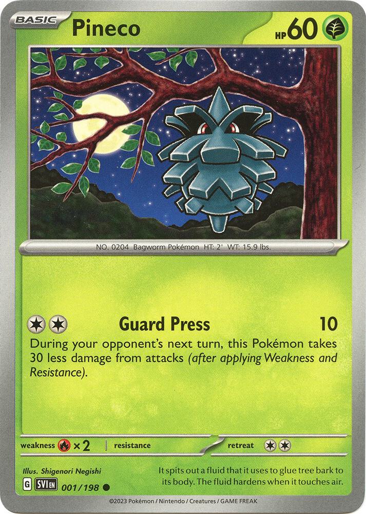 Pineco - 001/198 - SV01: Scarlet & Violet Base Set (SVI) - Normal - Pokemon TCG Card