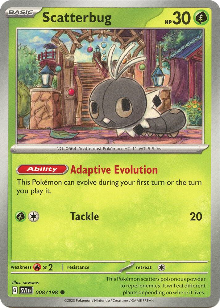 Scatterbug - 008/198 - SV01: Scarlet & Violet Base Set (SVI) - Normal - Pokemon TCG Card