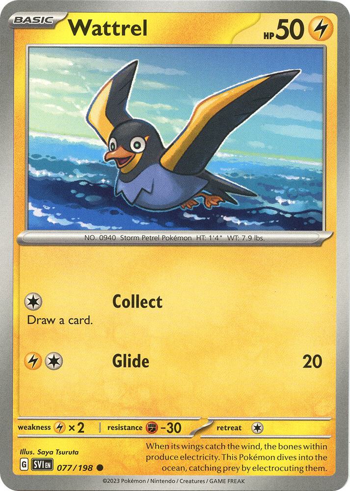 Wattrel - 077/198 - SV01: Scarlet & Violet Base Set (SVI) - Common - Normal - Pokemon TCG Card