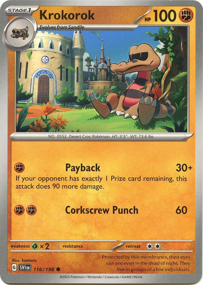 Krokorok - 116/198 - SV01: Scarlet & Violet Base Set (SVI) - Normal - Pokemon TCG Card