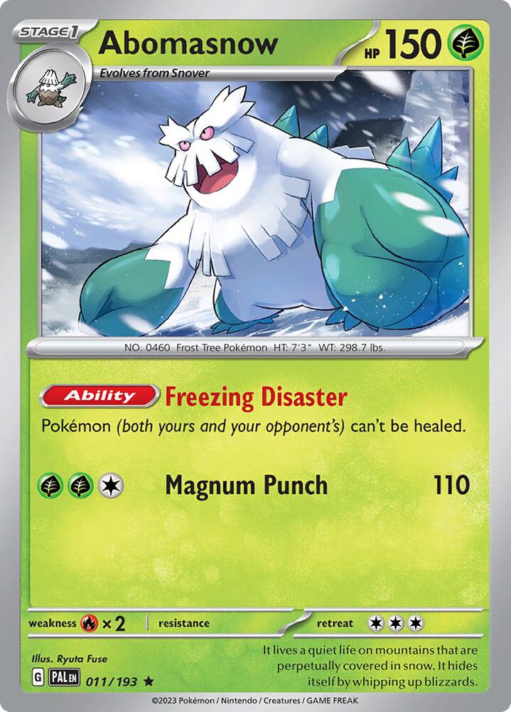 Abomasnow - 011/193 - SV02: Paldea Evolved (PAL) - Holofoil - Pokemon TCG Card