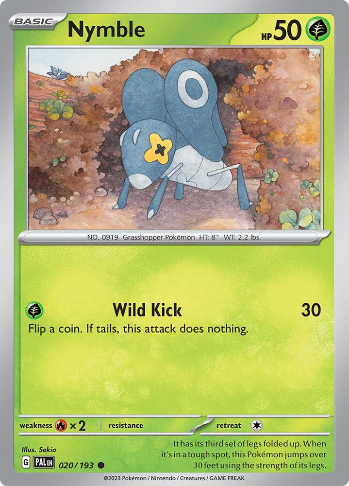 Nymble - 020/193 - SV02: Paldea Evolved (PAL) - Common - Normal - Pokemon TCG Card