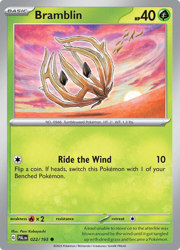 Bramblin - 022/193 - SV02: Paldea Evolved (PAL) - Common - Normal - Pokemon TCG Card