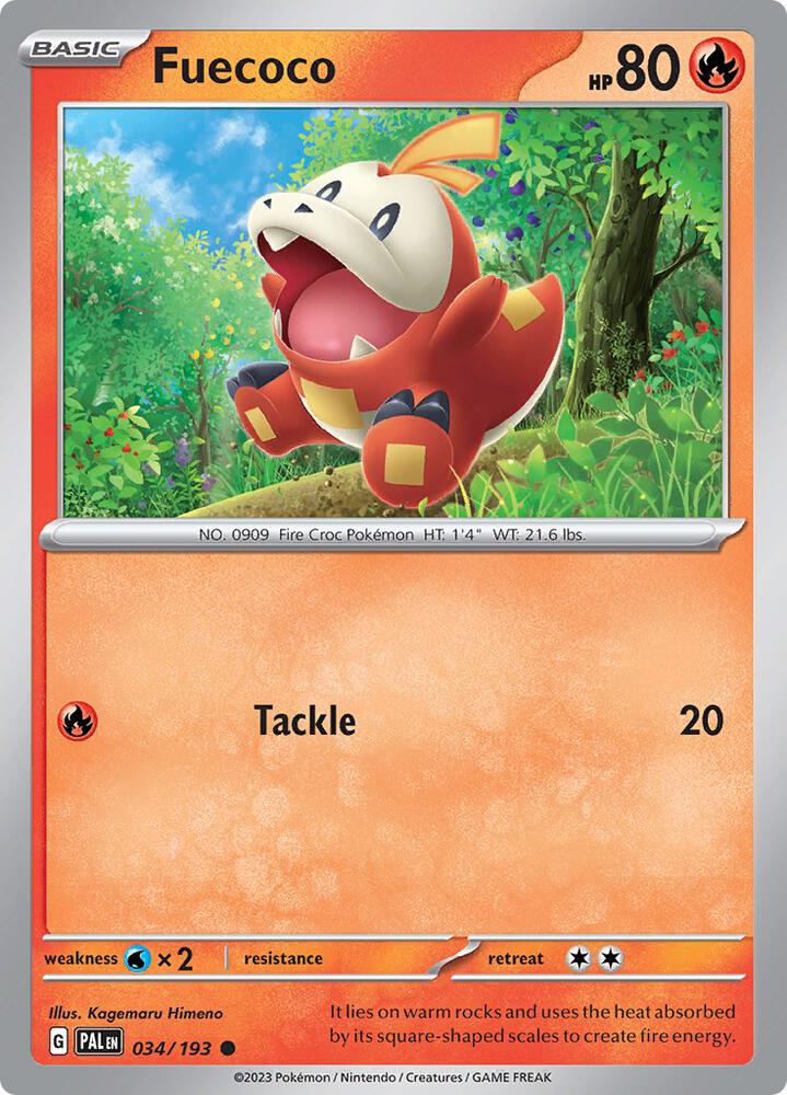 Fuecoco - 034/193 - SV02: Paldea Evolved (PAL) - Common - Normal - Pokemon TCG Card