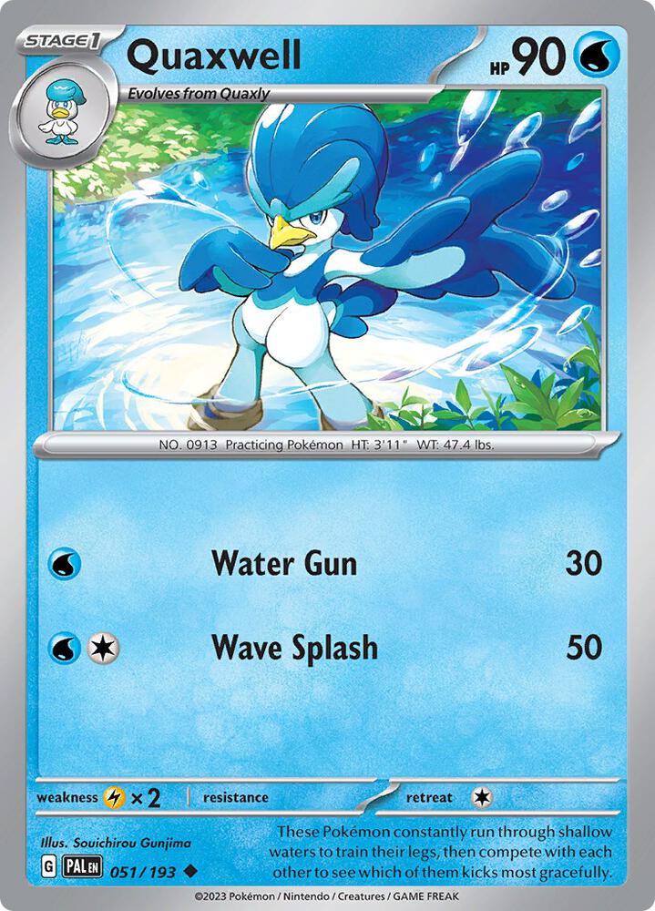 Quaxwell - 051/193 - SV02: Paldea Evolved (PAL) - Uncommon - Normal - Pokemon TCG Card
