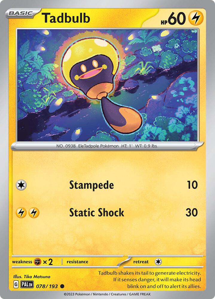 Tadbulb - 078/193 - SV02: Paldea Evolved (PAL) - Common - Normal - Pokemon TCG Card
