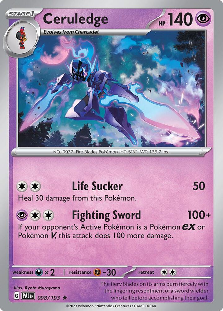 Ceruledge - 098/193 - SV02: Paldea Evolved (PAL) - Holofoil - Pokemon TCG Card