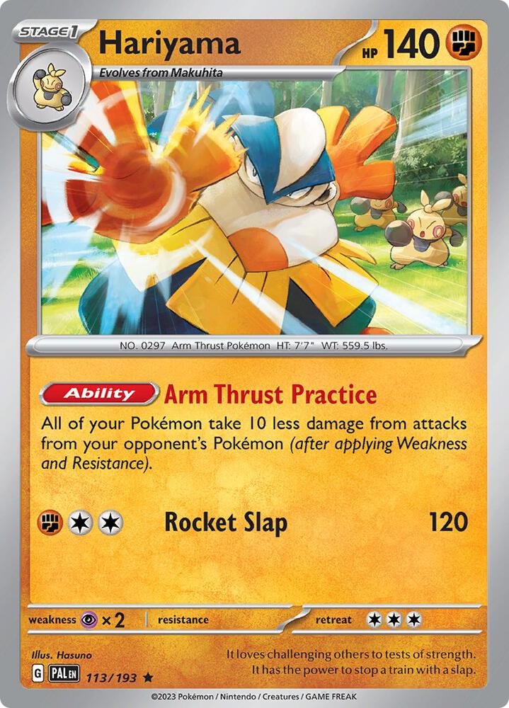 Hariyama - 113/193 - SV02: Paldea Evolved (PAL) - Holofoil - Pokemon TCG Card