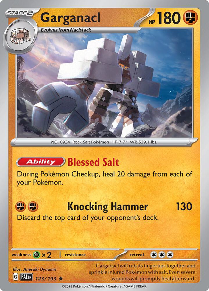 Garganacl - 123/193 - SV02: Paldea Evolved (PAL) - Holofoil - Pokemon TCG Card