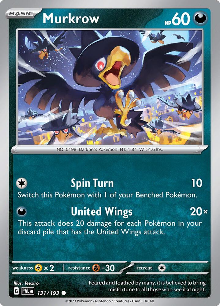 Murkrow - 131/193 - SV02: Paldea Evolved (PAL) - Normal - Pokemon TCG Card