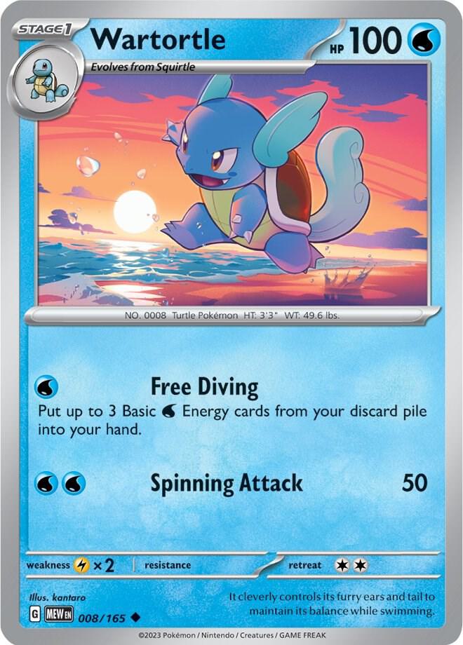 Wartortle - 008/165 - SV: Scarlet & Violet 151 (MEW) - Uncommon - Normal - Pokemon TCG Card