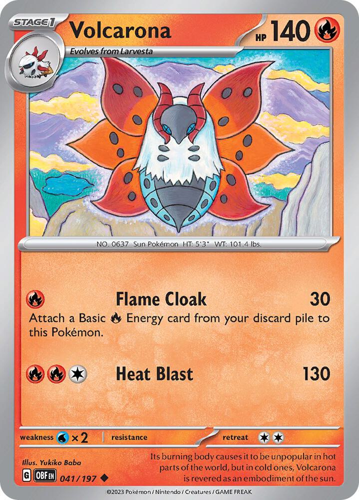 Volcarona - 041/197 - SV03: Obsidian Flames (OBF) - Normal - Pokemon TCG Card