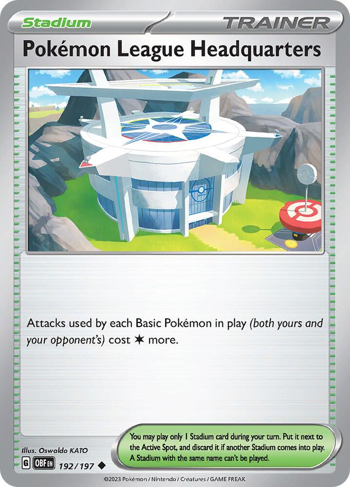 Pokemon League Headquarters - 192/197 - SV03: Obsidian Flames (OBF) - Normal - Pokemon TCG Card