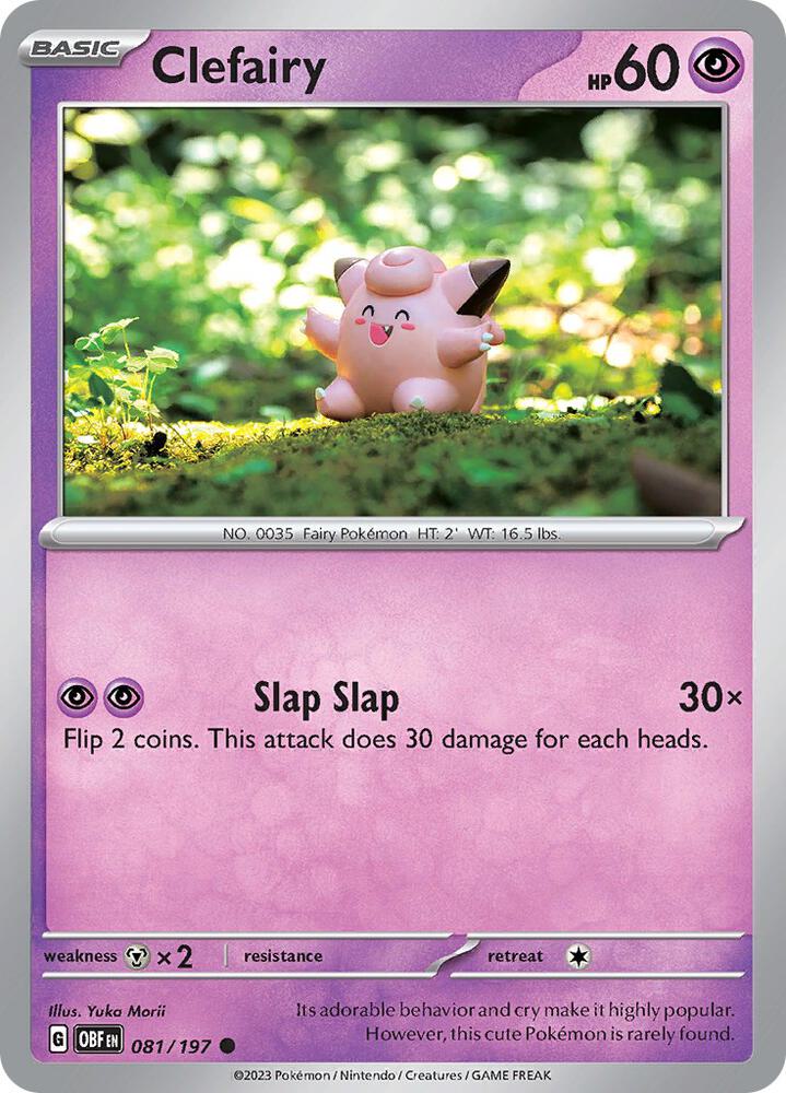 Clefairy - 081/197 - SV03: Obsidian Flames (OBF) - Reverse Holofoil - Pokemon TCG Card