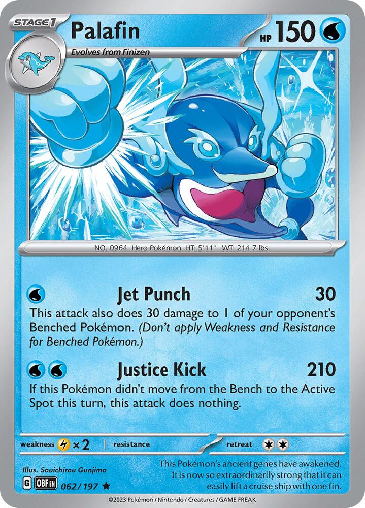 Palafin - 062/197 - SV03: Obsidian Flames (OBF) - Holofoil - Pokemon TCG Card