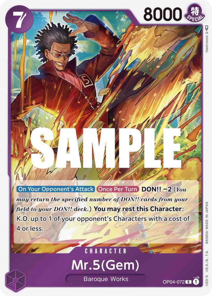 Mr.5 (Gem) - OP04-072 - Kingdoms of Intrigue (OP04) - Foil - One Piece TCG Card