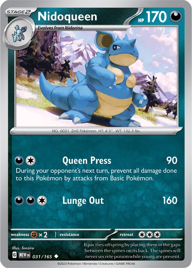 Nidoqueen - 031/165 - SV: Scarlet & Violet 151 (MEW) - Normal - Pokemon TCG Card
