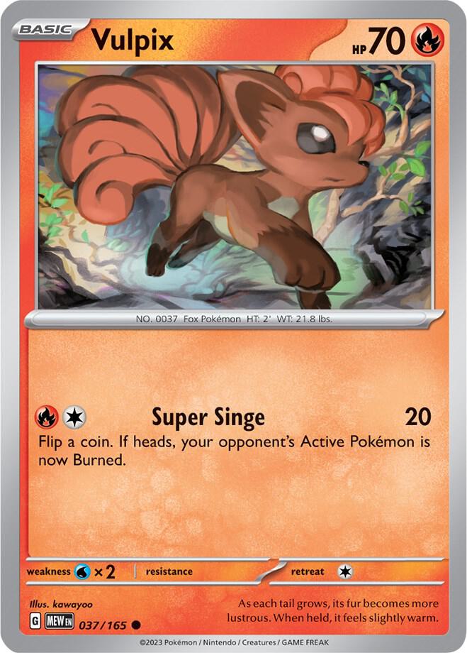 Vulpix - 037/165 - SV: Scarlet & Violet 151 (MEW) - Normal - Pokemon TCG Card