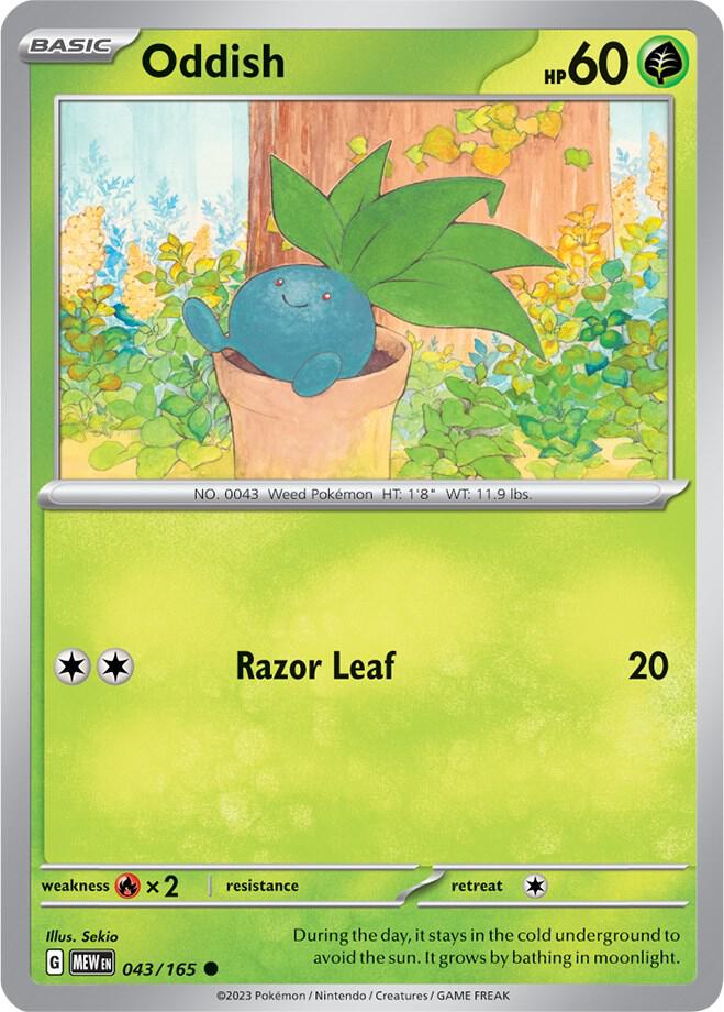 Oddish - 043/165 - SV: Scarlet & Violet 151 (MEW) - Normal - Pokemon TCG Card