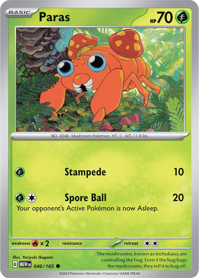 Paras - 046/165 - SV: Scarlet & Violet 151 (MEW) - Normal - Pokemon TCG Card