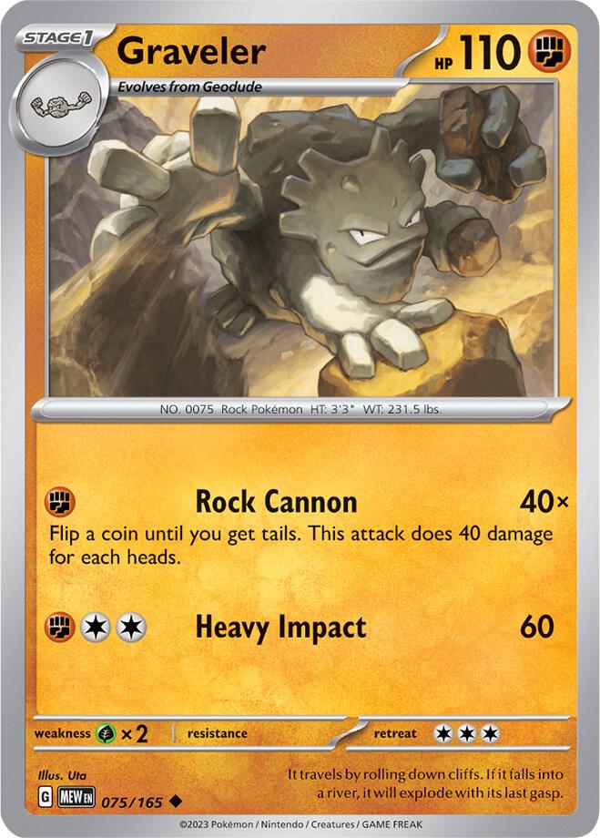 Graveler - 075/165 - SV: Scarlet & Violet 151 (MEW) - Normal - Pokemon TCG Card