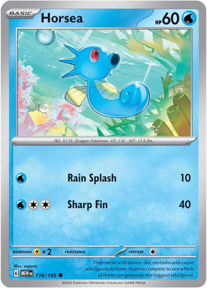 Horsea - 116/165 - SV: Scarlet & Violet 151 (MEW) - Normal - Pokemon TCG Card