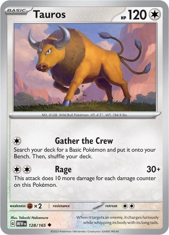 Tauros - 128/165 - SV: Scarlet & Violet 151 (MEW) - Normal - Pokemon TCG Card