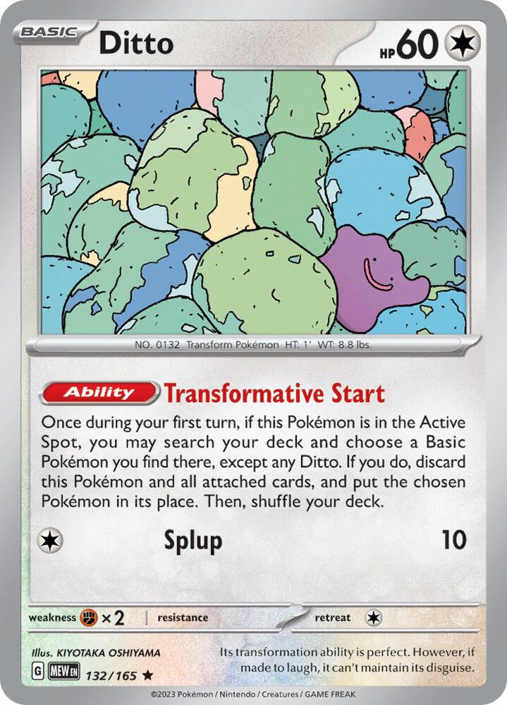 Ditto - 132/165 - SV: Scarlet & Violet 151 (MEW) - Holofoil - Pokemon TCG Card