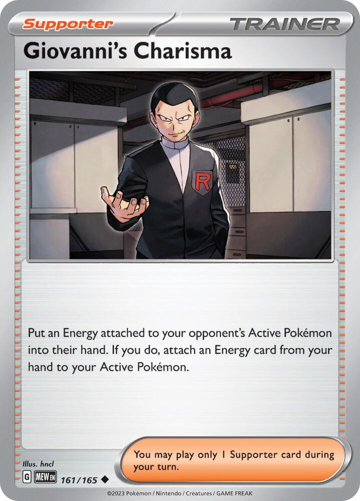 Giovanni's Charisma - 161/165 - SV: Scarlet & Violet 151 (MEW) - Uncommon - Normal - Pokemon TCG Card