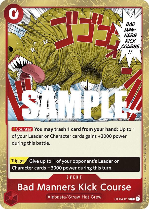 Bad Manners Kick Course - OP04-016 - Kingdoms of Intrigue (OP04) - Foil - One Piece TCG Card