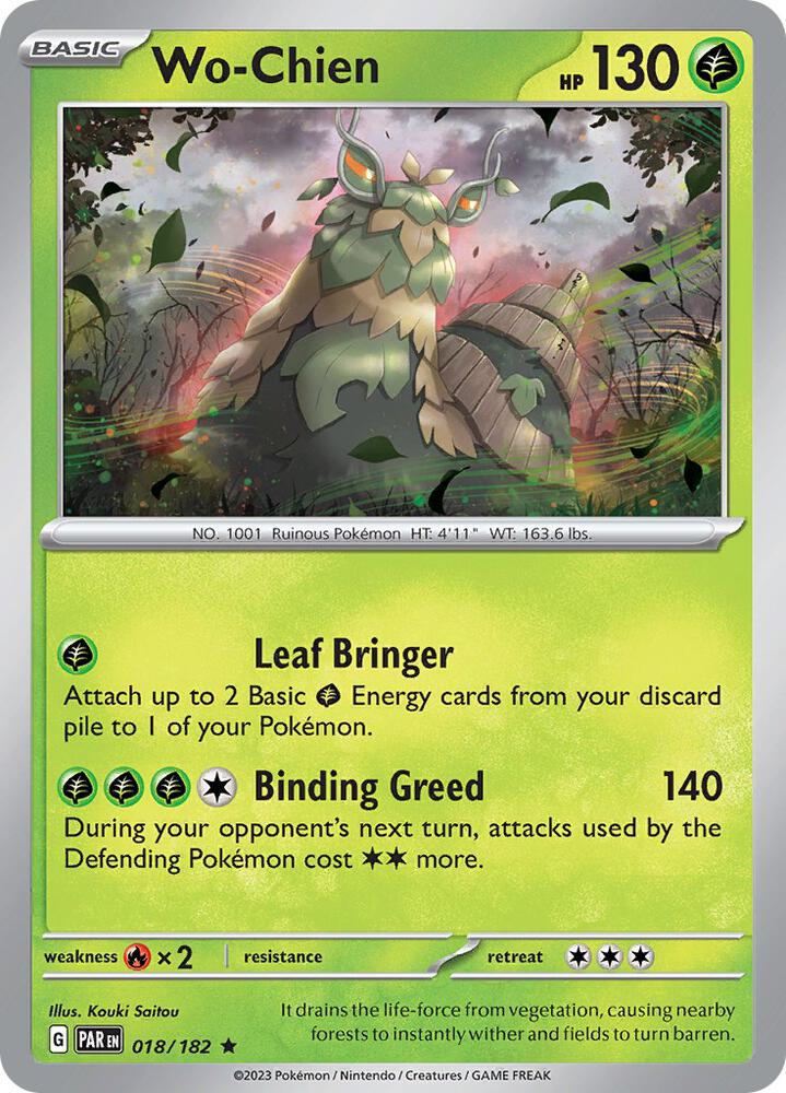 Wo-Chien - 018/182 - SV04: Paradox Rift (PAR) - Holofoil - Pokemon TCG Card