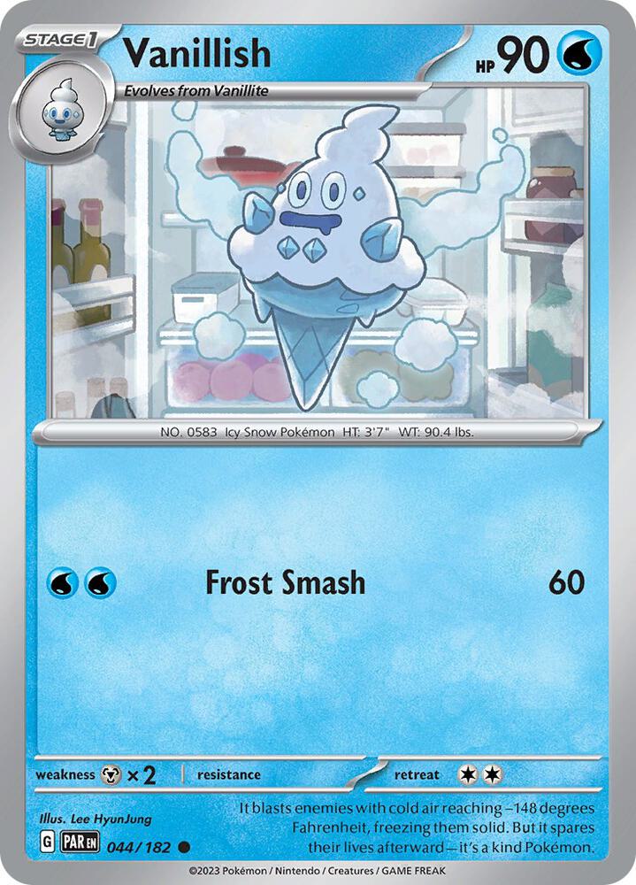 Vanillish - 044/182 - SV04: Paradox Rift (PAR) - Common - Reverse Holofoil - Pokemon TCG Card