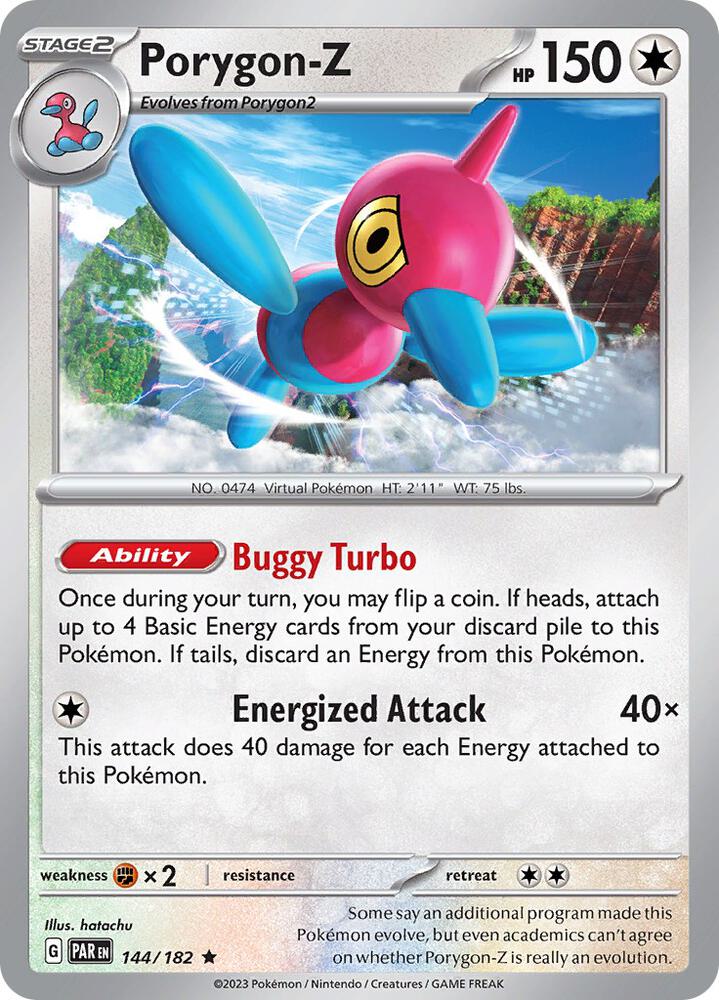 Porygon-Z - 144/182 - SV04: Paradox Rift (PAR) - Reverse Holofoil - Pokemon TCG Card