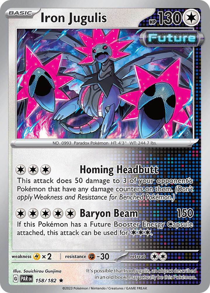 Iron Jugulis - 158/182 - SV04: Paradox Rift (PAR) - Rare - Holofoil - Pokemon TCG Card