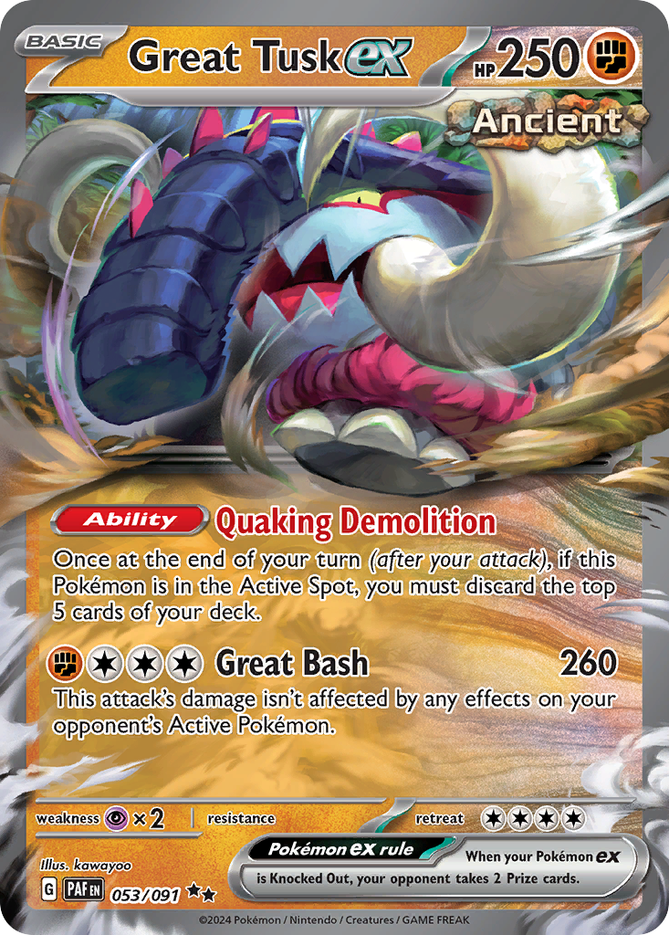 Great Tusk ex - 53/91 - Scarlet & Violet Paldean Fates (undefined)