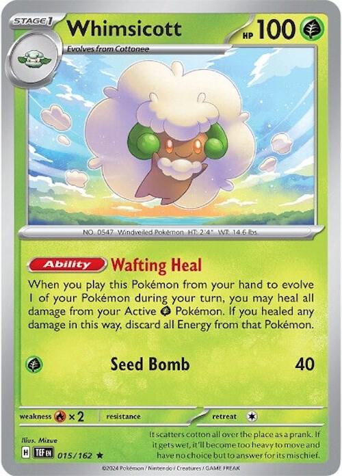 Whimsicott - 015/162 - SV05: Temporal Forces (TEF) - Holofoil - Pokemon TCG Card