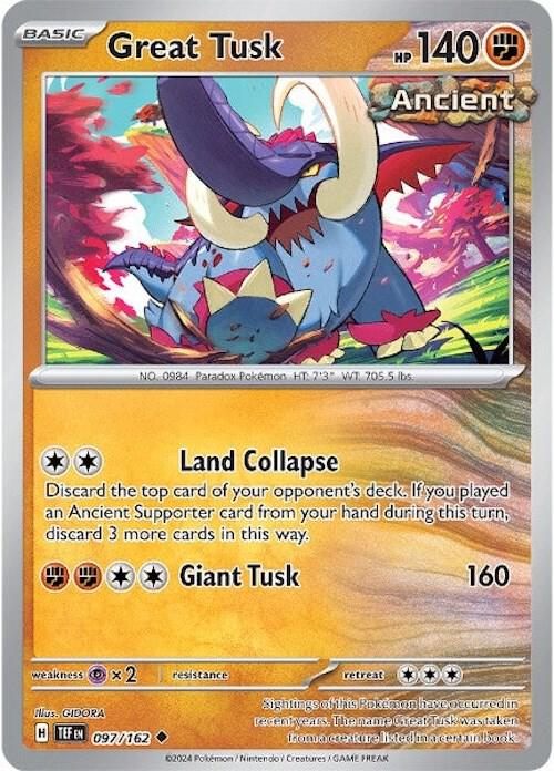 Great Tusk - 097/162 - SV05: Temporal Forces (TEF) - Uncommon - Normal - Pokemon TCG Card