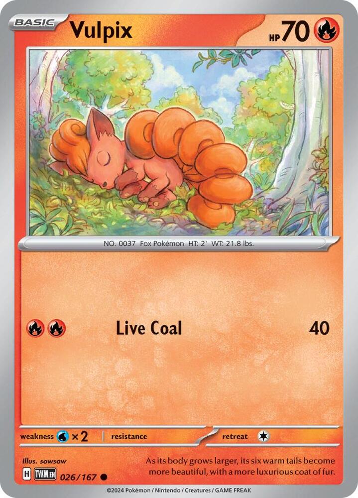 Vulpix - 026/167 - SV06: Twilight Masquerade (TWM) - Normal - Pokemon TCG Card