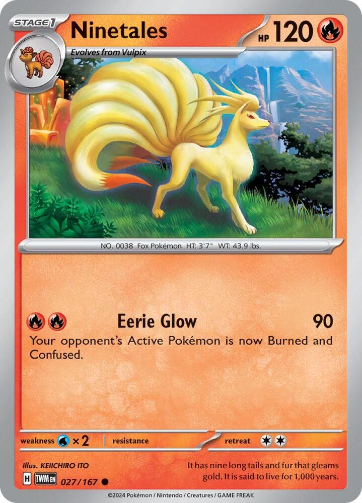 Ninetales - 027/167 - SV06: Twilight Masquerade (TWM) - Normal - Pokemon TCG Card