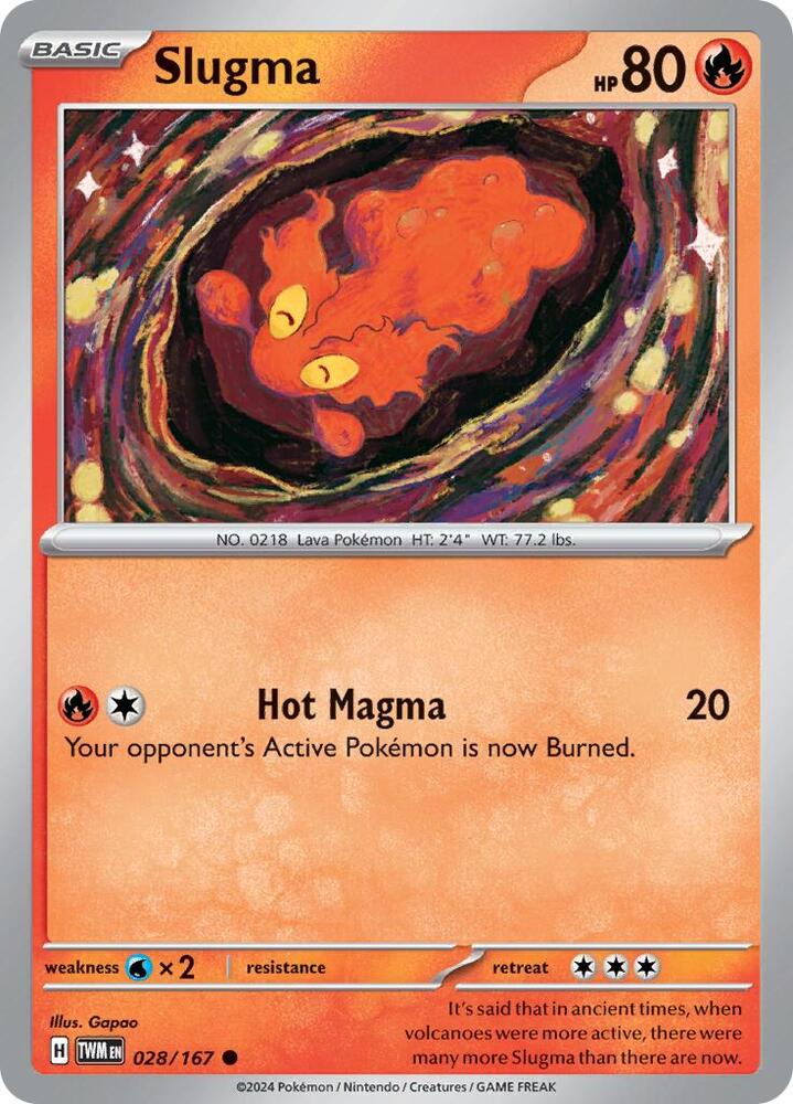 Slugma - 028/167 - SV06: Twilight Masquerade (TWM) - Normal - Pokemon TCG Card